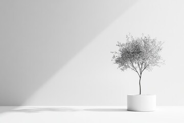 Obraz premium minimalist indoor plant in a modern setting