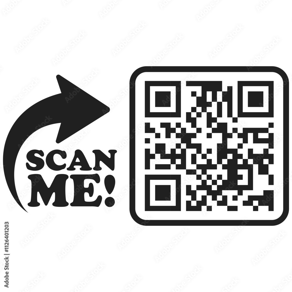 Fototapete scan qr code icon. qr code. template scan me qr code for smartphone isolated on transparent backgrou