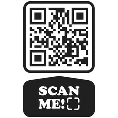 Scan qr code icon. QR code. Template scan me Qr code for smartphone isolated on transparent background