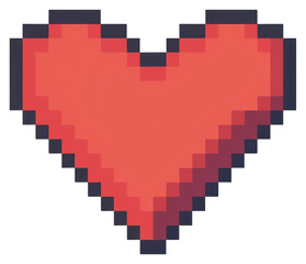 PNG Pixelated red heart icon