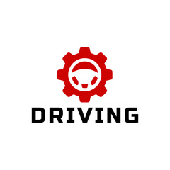 Steering wheel logo. Automobile steer wheel illustration on white background