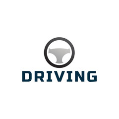 Steering wheel logo. Automobile steer wheel illustration on white background