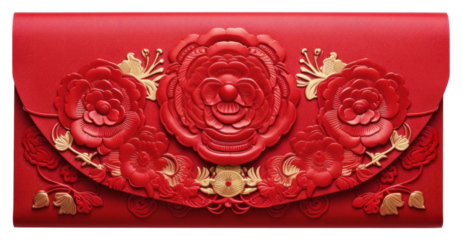 PNG Chinese Red Envelope handbag rose red.