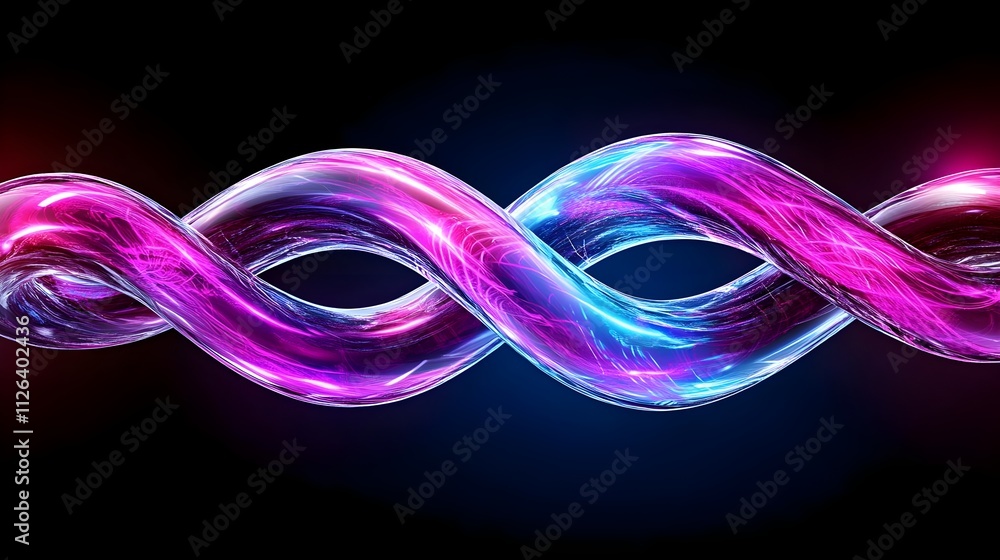 Poster vibrant and dynamic abstract waves with colorful lights in a dark background, emphasizing movement a