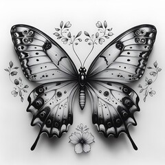 Captivating Image Depicting Butterfly Styled With Bold Black And White Background