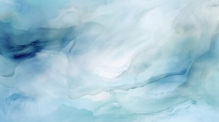 Fototapeta premium Blue and white abstract watercolor painting, background art wall decor, ocean wave inspired scenery