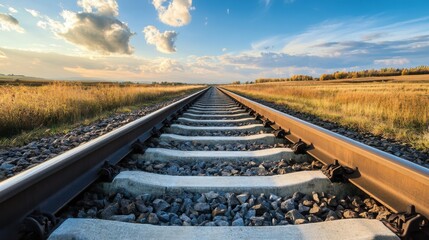Rails, sleepers, train tracks. Generative AI