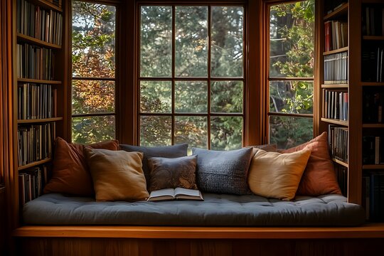 Living room interior with bookshelf.