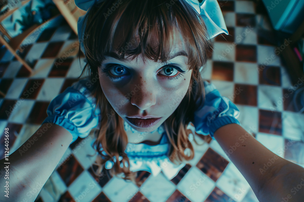 Aufkleber alice from wonderland created with generative ai technology