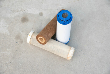 The difference between a dirty filter water purifier that has been used and a new water purifier on...