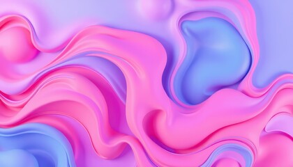 Obraz premium Abstract Pink and Blue Swirling Liquid Design