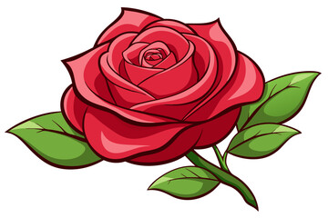 red rose isolated on white