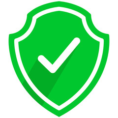 Security shield icon, security shield logotype with check mark. Shield check mark icon or security shield protection icon with tick symbol