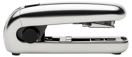 PNG Silver stapler against white background
