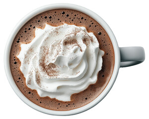 PNG Hot chocolate with whipped cream in a mug