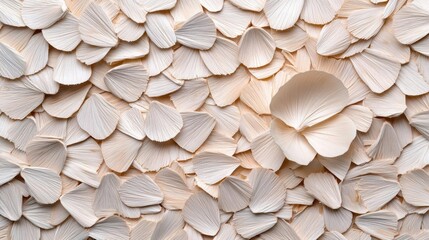 "A minimalist arrangement of pale wooden shavings, symbolizing craftsmanship, woodworking, and natural design. High Quality