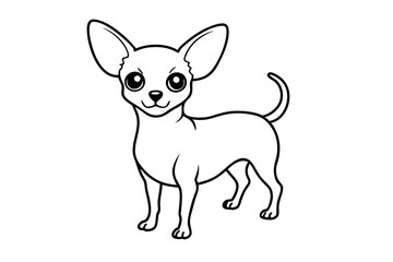  Chihuahua Dog Vector Line Art Design