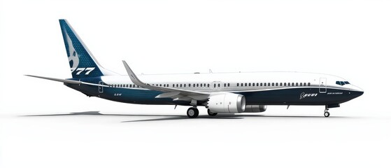 Fototapeta premium modern commercial airplane on a white background