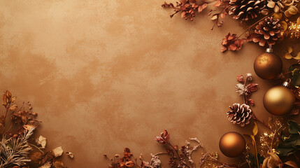 New Year festival background in evocative soft brown tones, with space for text