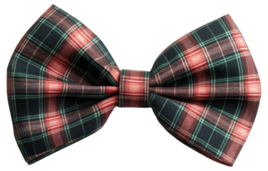 PNG Plaid bow tie with red and green checkered pattern