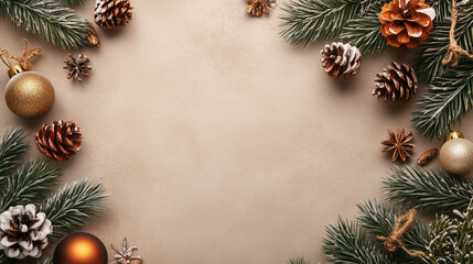New Year festival background in evocative soft brown tones, with space for text