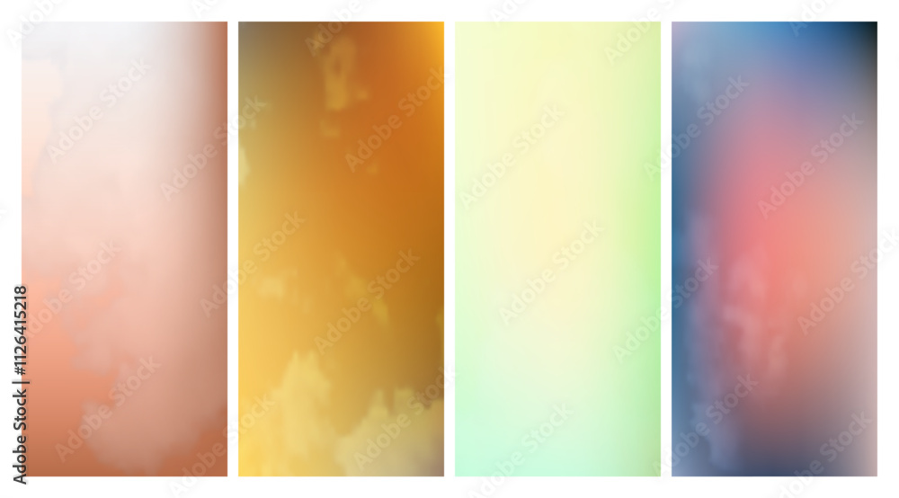 Poster modern colorful gradient background with clouds