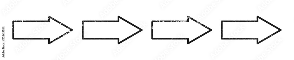 Poster set of grunge borders in arrow form