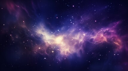 Obraz premium Mystical galaxy with stars, mesmerizing cosmic scene, vivid and colorful space nebula, ethereal night sky