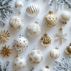 Elegant Winter Holiday Collection on White Background