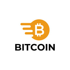 Bitcoin logo concept. Cryptocurrency logo sign. Digital money flat style vector illustration.