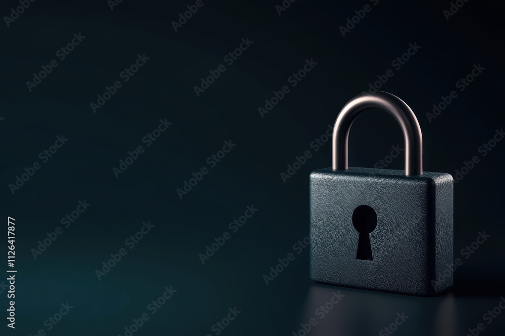 Poster digital locks and binary code against a futuristic technology backdrop, illustrating a cybersecurity