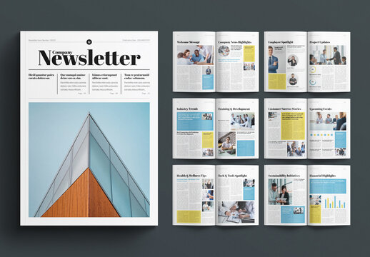 Company Newsletter Template Design Layout