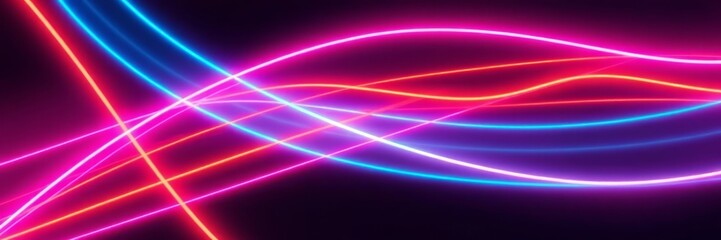 Fototapeta premium A vibrant and dynamic abstract background featuring colorful neon lights, perfect for futuristic and technology-themed designs.