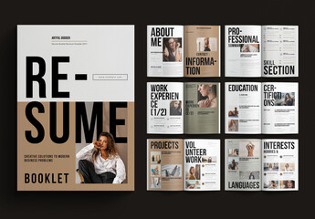Resume Booklet Template Design Layout