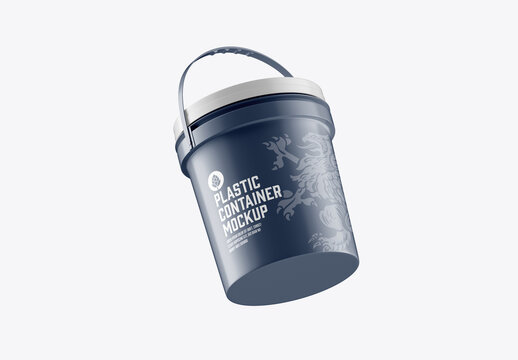 Plastic Paint Bucket Mockup