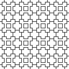 Seamless abstract geometric pattern, consisting of interconnected square shapes, with a repeating and regular structure, creates a minimalist and modern impression.