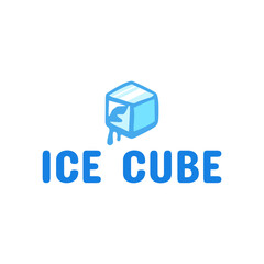 Ice cube logo design template.