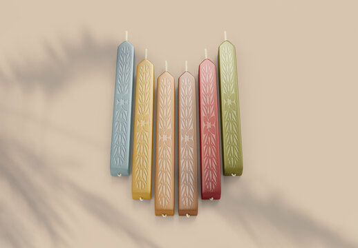 Taper Candles Mockup