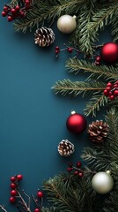 Minimalist Christmas Postcard with Text, perfect for holiday greetings and invitations Generative AI