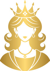Golden queen logo icon
