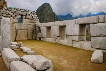 Temple of the Three Windows at Machu Picchu in Peru