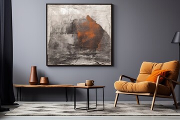 Interior of the living room. 3D illustration.
