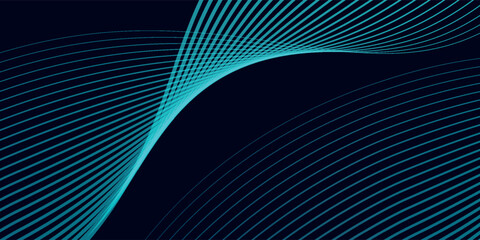 Abstract wave element for design. Digital frequency track equalizer. Stylized line art background. Vector illustration. Wave with lines created using blend tool. Curved wavy line