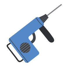 Electric drill Machine vector Illustration. Hand drawn vector illustration.