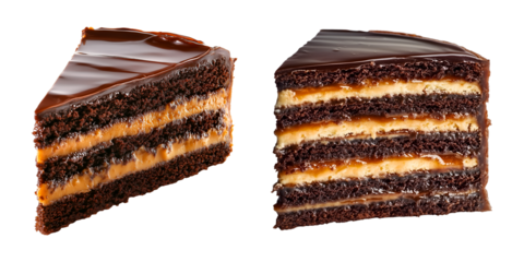 Cake with black and white scarf on white background illustrating dessert slice on plate