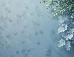 Soft blue gradient background with subtle leaf patterns and natural elements, blue gradient, foliage