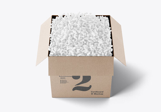 Shipping Box with Foam Mockup