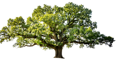 Majestic Live Oak Tree. isolated on a transparent background, top view, PNG."