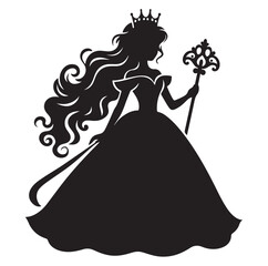 Princess silhouette vector illustration