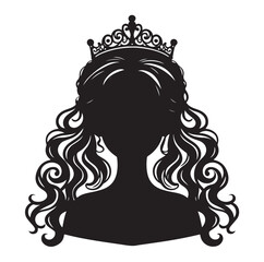 Princess silhouette vector illustration